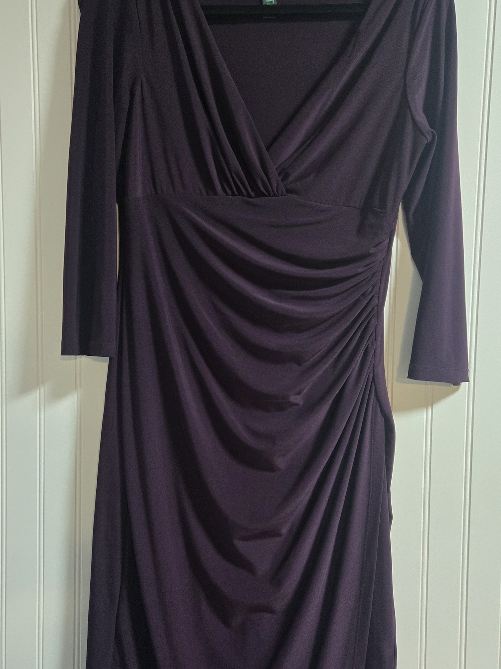 Ralph Lauren Deep Plum Long-Sleeve Wrap Dress
